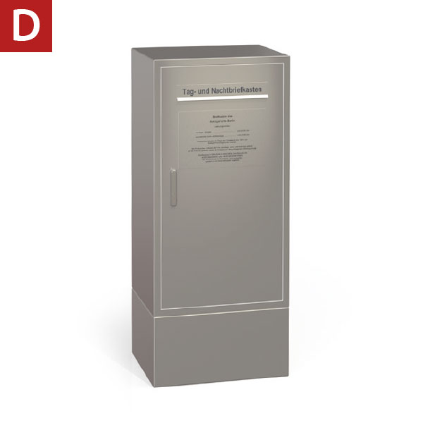 Freistehendes Briefkastensystem auf einem Sockel